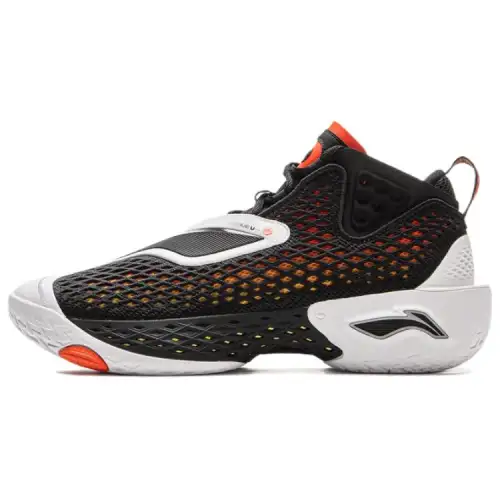 LiNing Li Ning Anti-Wu 5 Super Technology Cushioning Stable Support Package Comfortable Shock Absorption Anti-Slip Wear-Resistant Breathable Rebound Grip Mid-top Basketball Shoes Men's Black and White