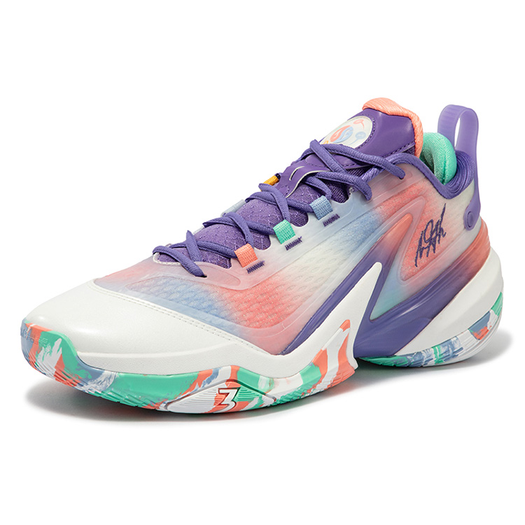 361° AG 5 Cushioning Anti-Slip Wear-Resistant Impact-Resistant Low-Top Basketball Shoes Men’s White Blue