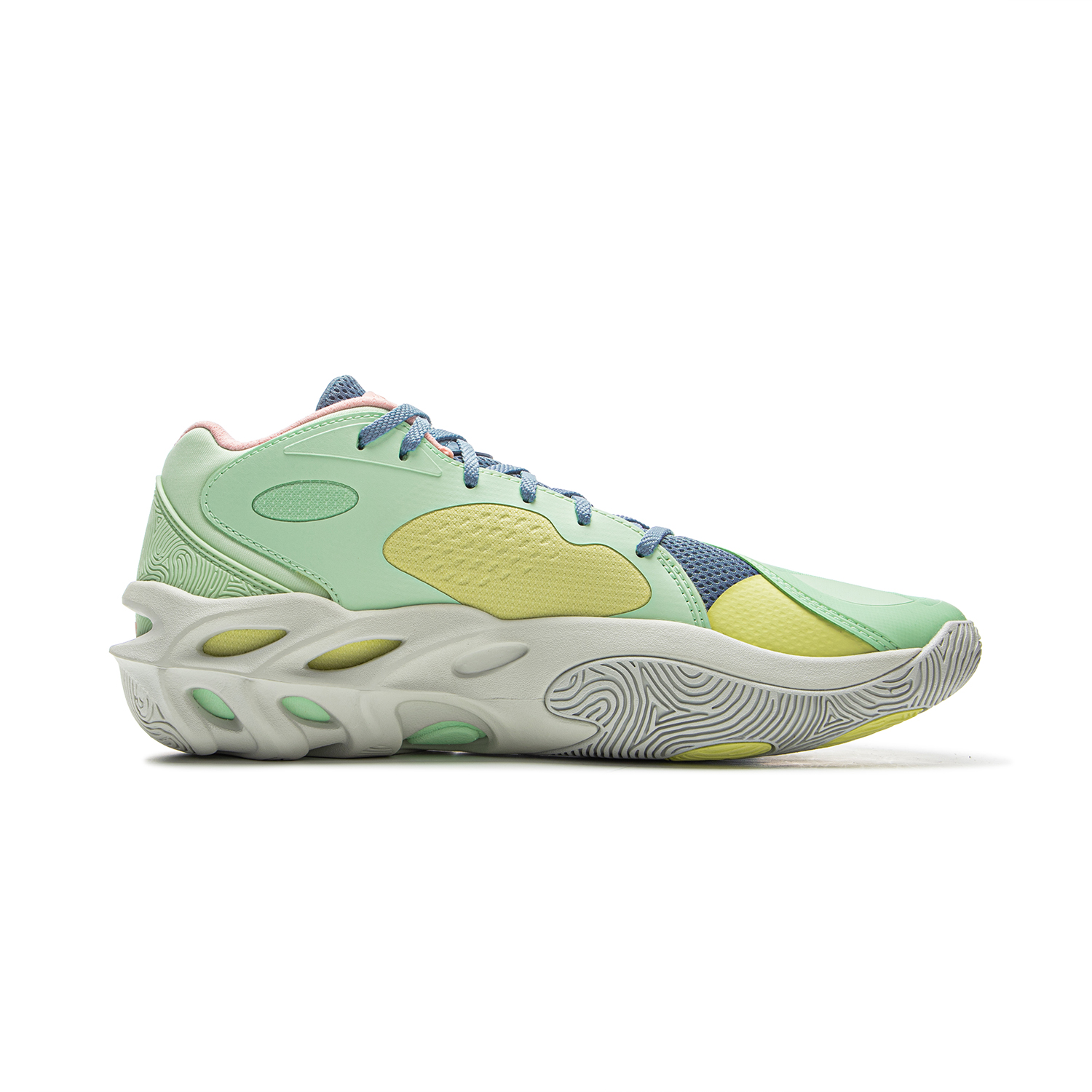 Li Ning XinSheng Cushioning Slip Resistant Abrasion Resistant Lightweight Rebound Mid top Basketball Shoes Men’s Green