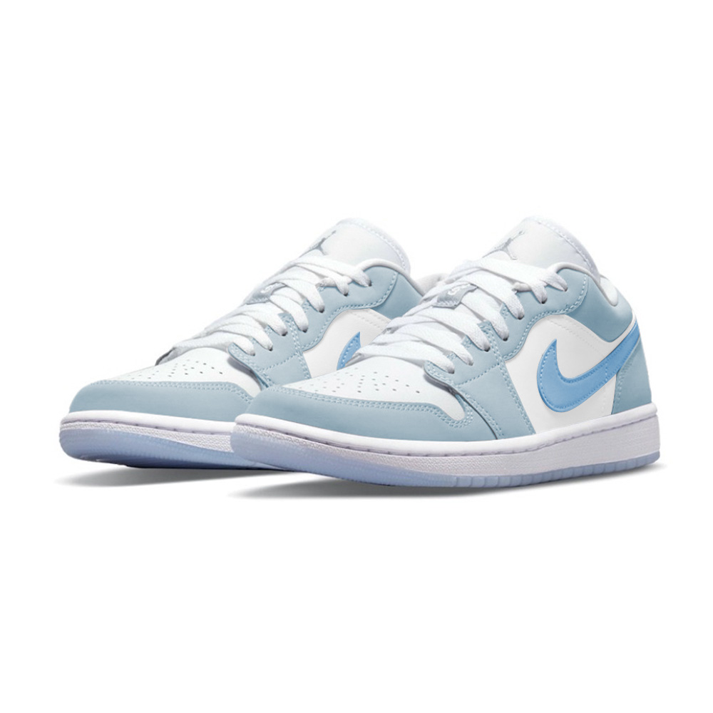 Jordan Air Jordan 1 Cushioning Slip Resistant Abrasion Resistant Low top Vintage Basketball Shoes Women’s Blue White