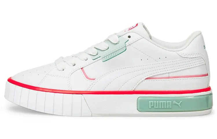 PUMA Cali Star Lights Platform Shoes White/Green/Orange Women's