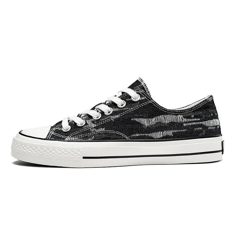 K bird Slip Resistant, Abrasion Resistant, Lightweight Low top Canvas Shoes Unisex Denim Black