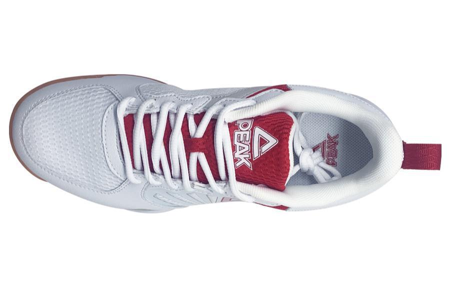 PEAK Slip Resistant, Abrasion Resistant, Breathable Low top Training Shoes Unisex White Red