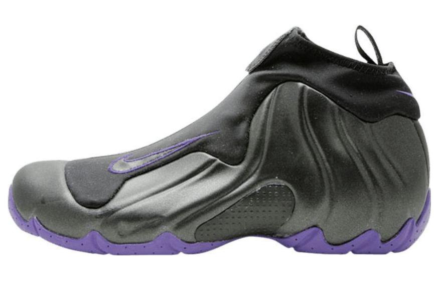 Nike Air Flightposite Comfortable and Versatile Non-Slip Lightweight Mid-top Retro Basketball Shoes Men's Black Purple
