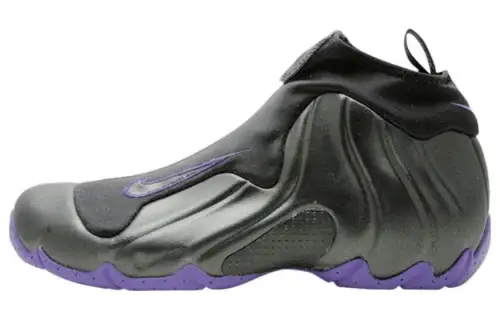Nike Air Flightposite Comfortable and Versatile Non-Slip Lightweight Mid-top Retro Basketball Shoes Men's Black Purple