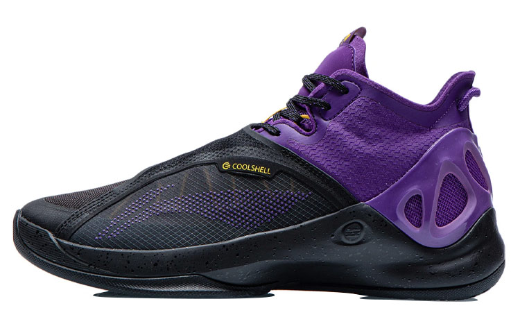 Li Ning Cicada Wing Basketball Shoes Men’s Mid Top Black/Iron Blue Purple