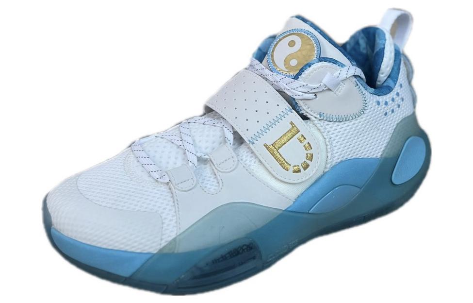 Li Ning Cushioning Slip Resistant Abrasion Resistant Mid top Basketball Shoes Men’s Blue