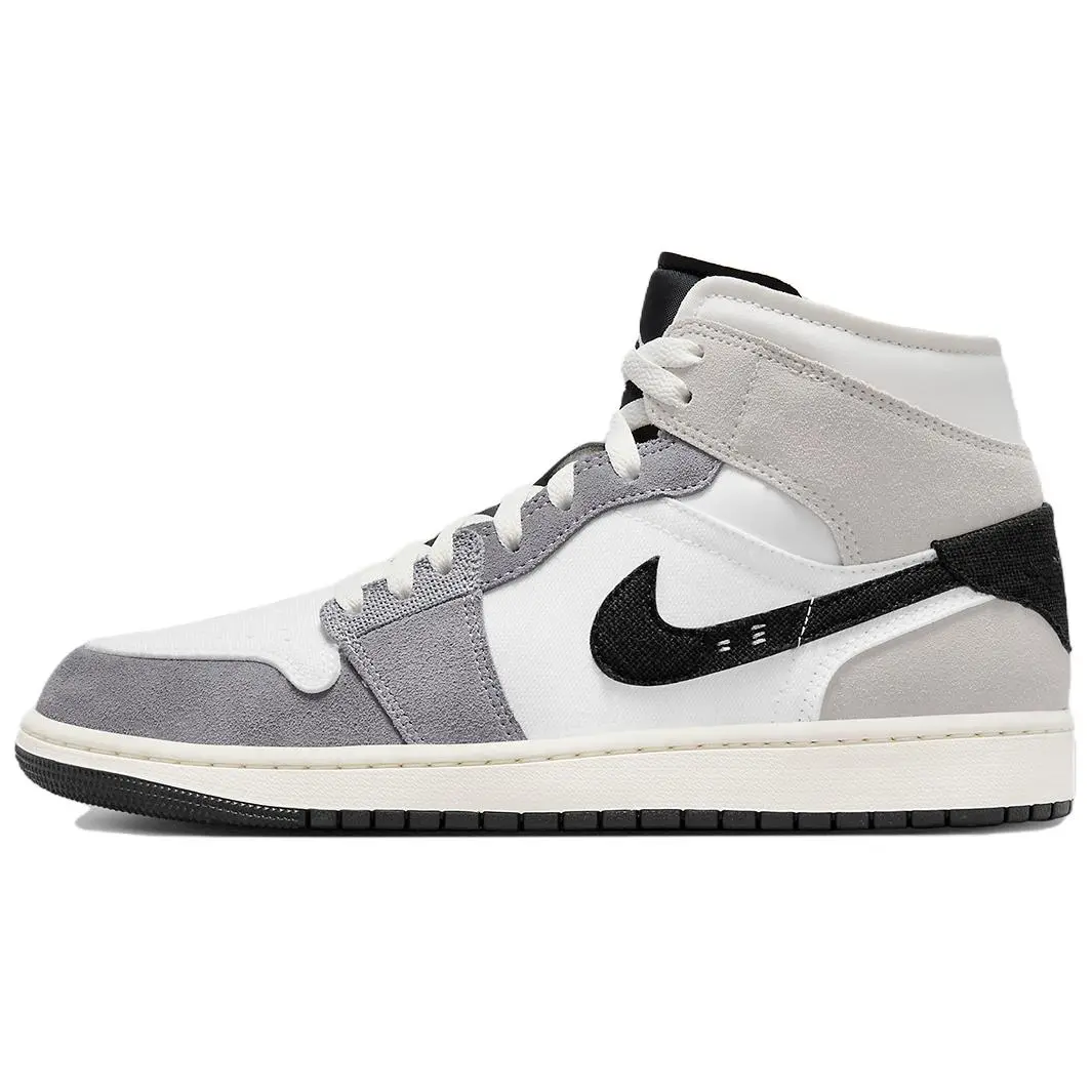 Jordan 1 Mid Se Craft White Cement Grey Black