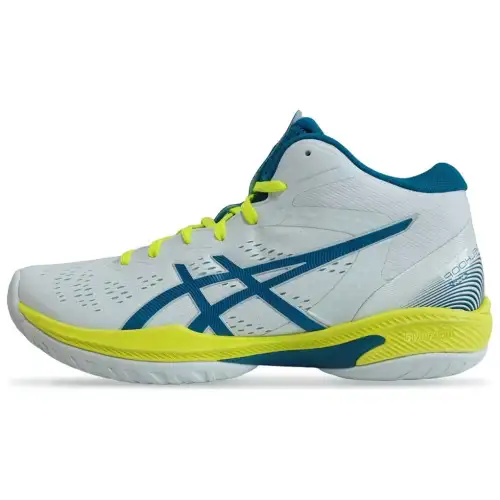 Asics GELHOOP V16 Mid top Basketball Shoes Men's White Blue Yellow