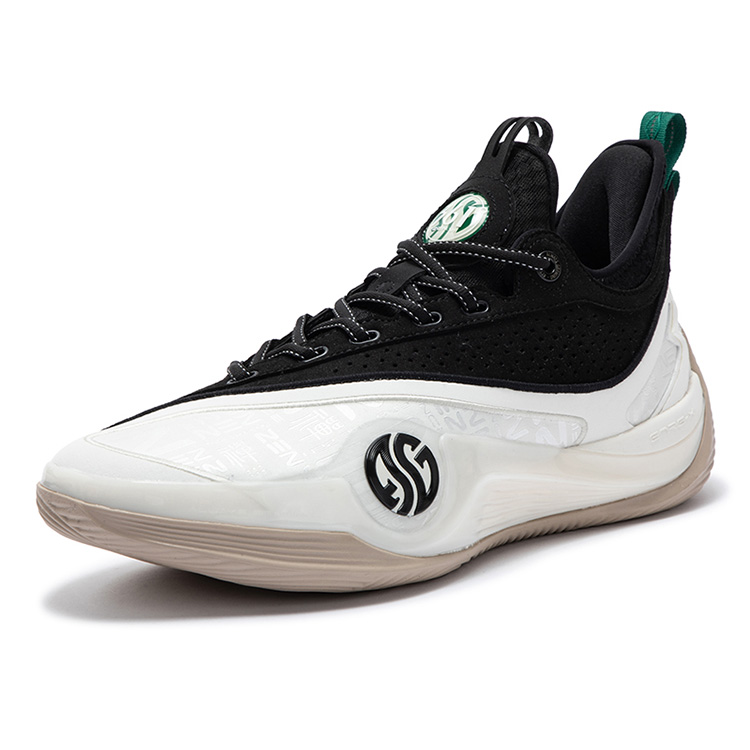 361° Zen 6 Prm Panda Cushioning Slip Resistant Abrasion Resistant Rebound Low top Basketball Shoes Men’s White Black
