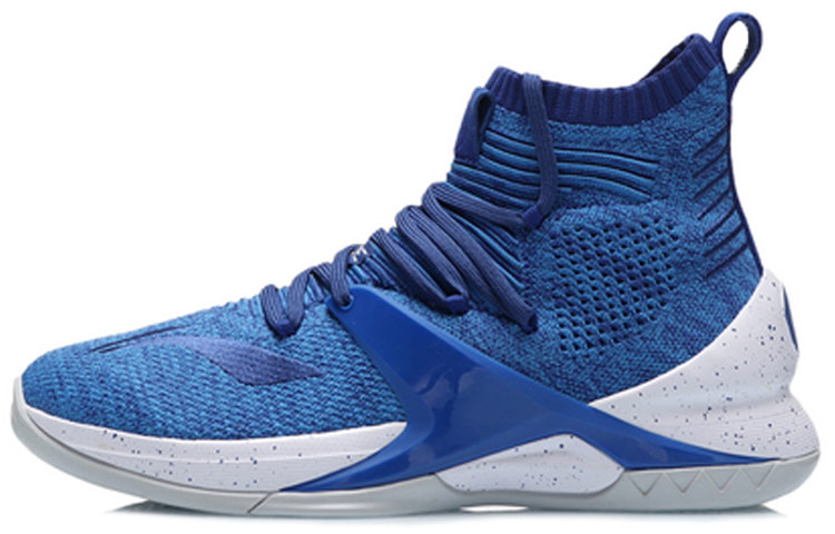 Li Ning Blockade Slip Resistant Cushioning Slip Resistant Cushioning High top Basketball Shoes Men's Storm Blue