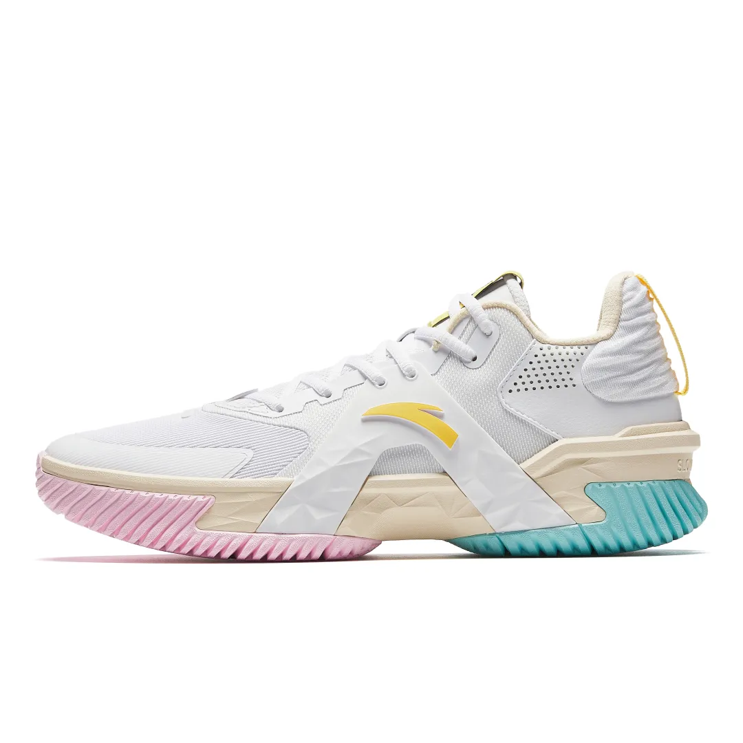 ANTA Airspace 5 Basketball Shoes Men's Low Top Pure White/Light Sugar Yellow