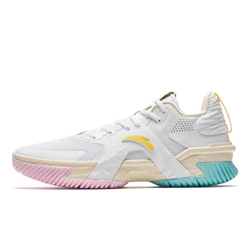 ANTA Airspace 5 Basketball Shoes Men's Low Top Pure White/Light Sugar Yellow
