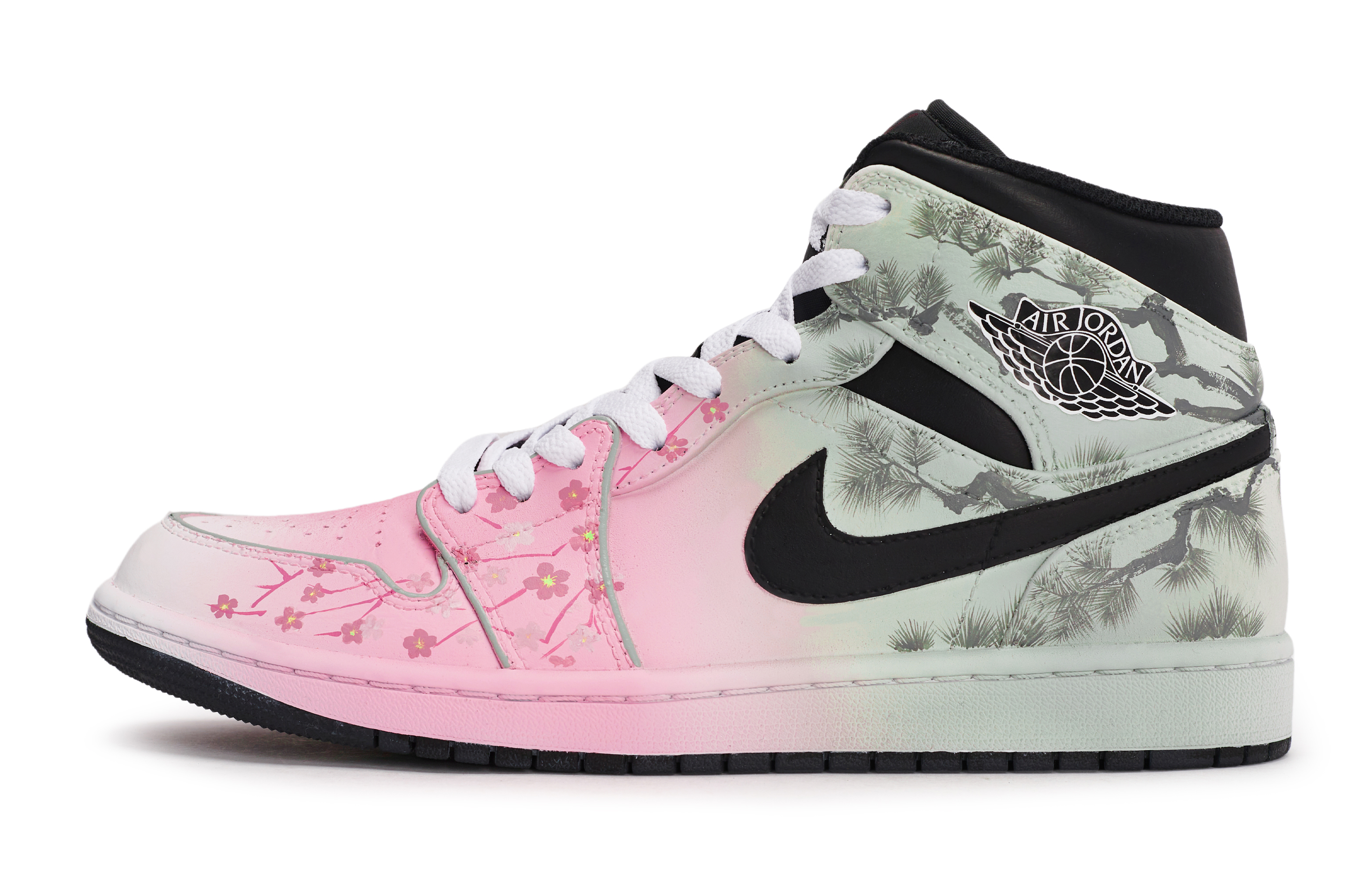 Jordan Air Jordan 1 Mid top Vintage Basketball Shoes Unisex Pink