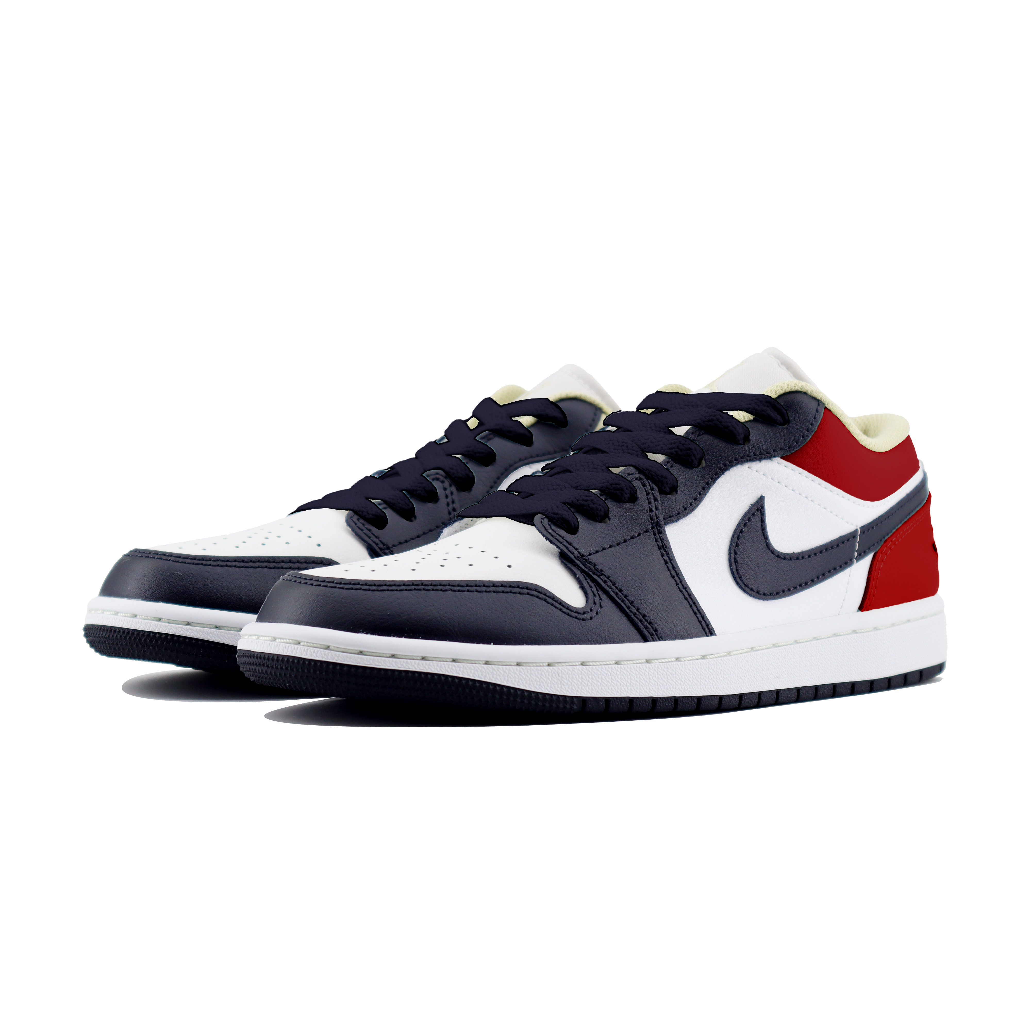 Jordan Air Jordan 1 Abrasion Resistant Low top Vintage Basketball Shoes Unisex Black Red