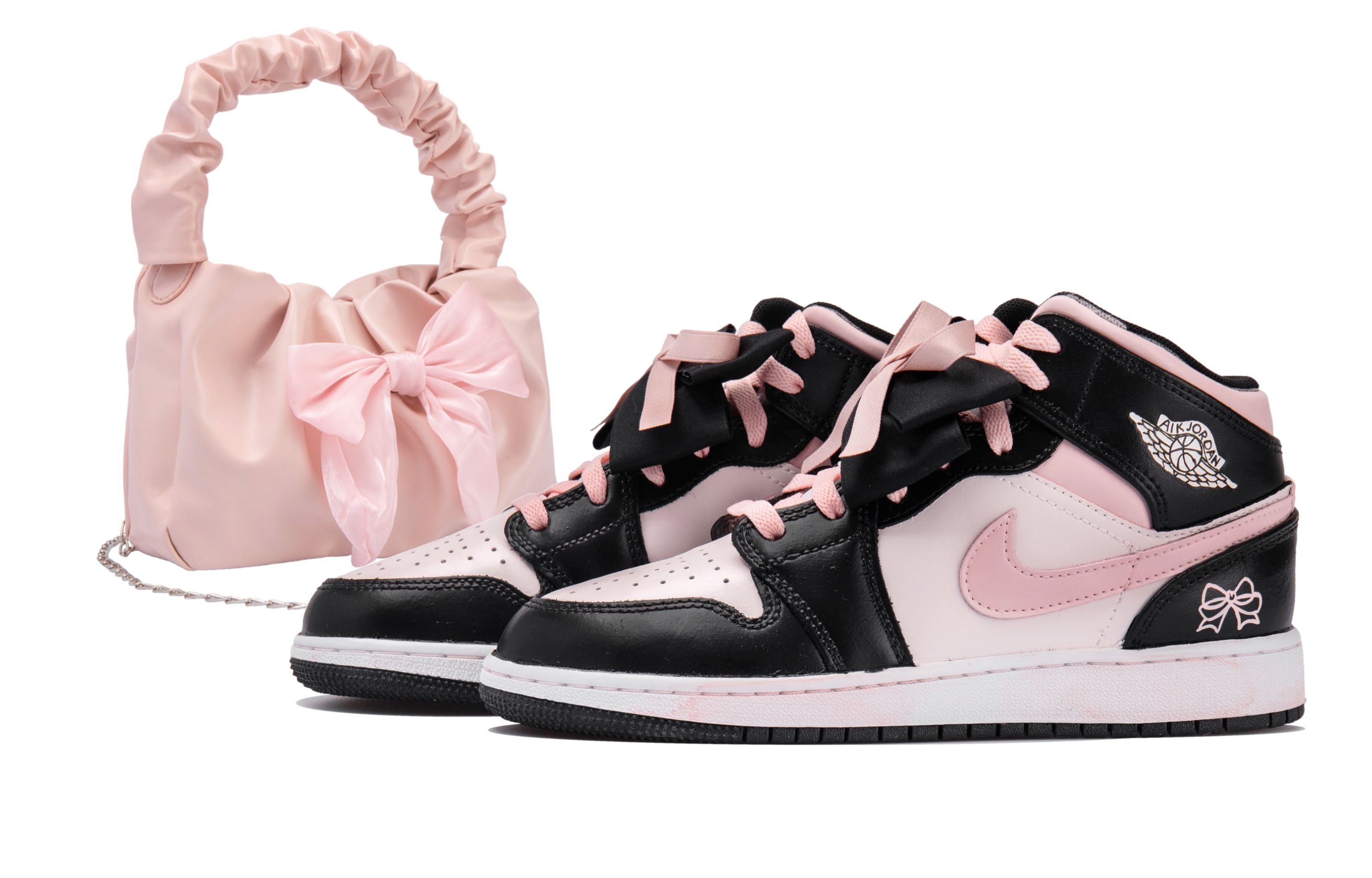 Jordan Air Jordan 1 Low top Vintage Basketball Shoes Women’s Black Pink
