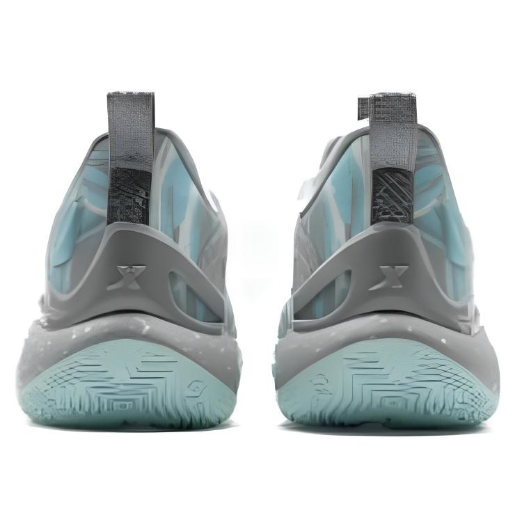 XTEP Wear resistant And Lightweight Low top Rotation Systems Basketball Shoes Men’s Gray Blue