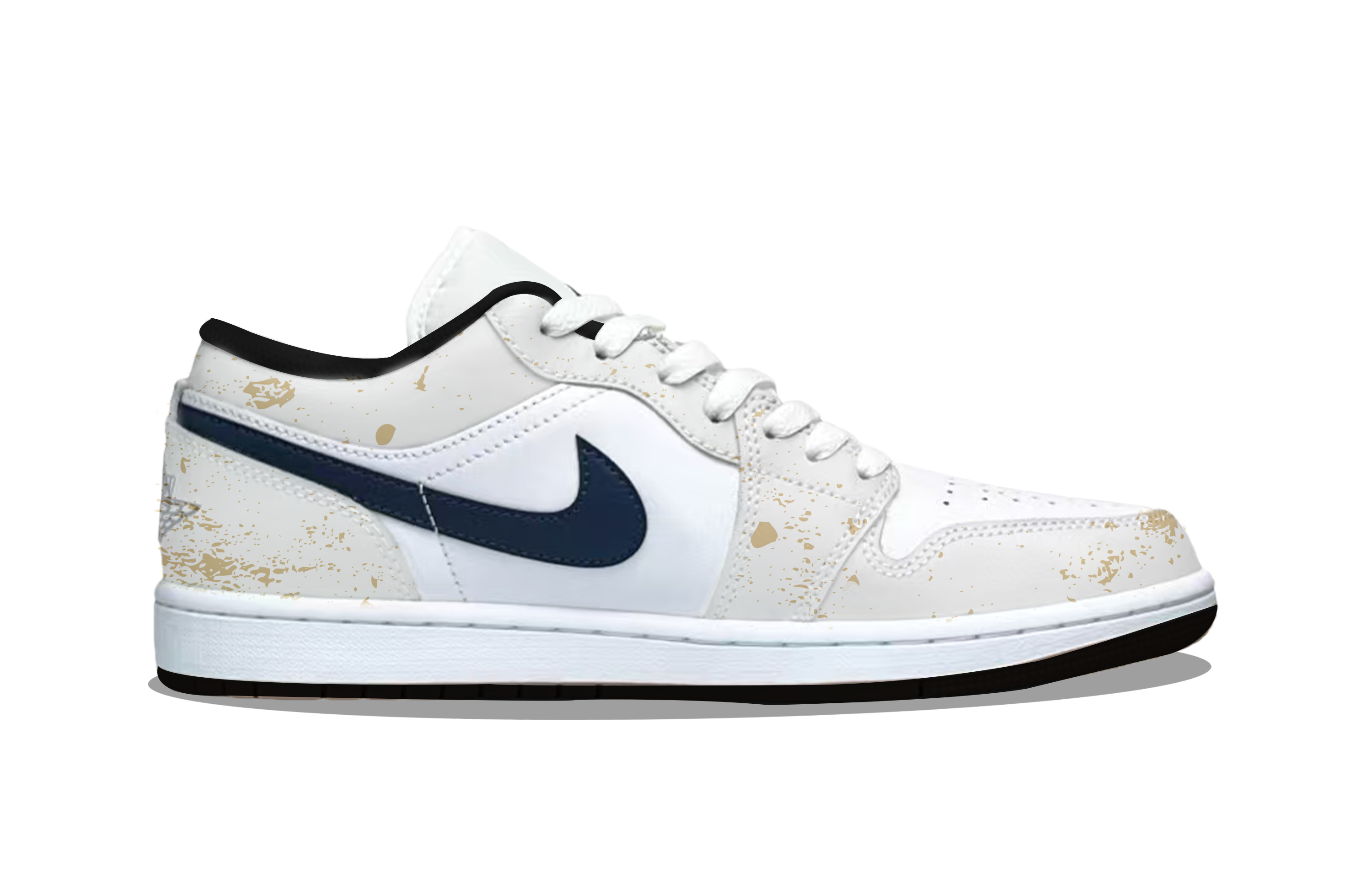 Jordan Air Jordan 1 Gold Sagittarius Abrasion Resistant Low top Vintage Basketball Shoes Men’s White Gold
