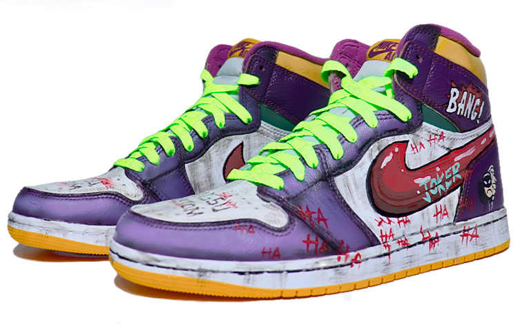 Jordan Air Jordan 1 Retro High Og Vintage Basketball Shoes Unisex Purple Yellow Red