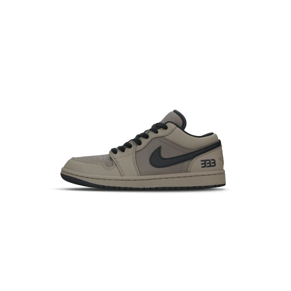 Jordan Air Jordan 1 Abrasion Resistant Low top Vintage Basketball Shoes Men's Black Brown
