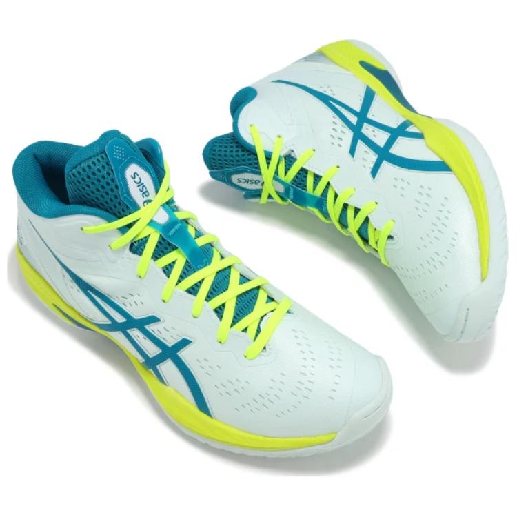 Asics GELHOOP V16 Mid top Basketball Shoes Men’s White Blue Yellow