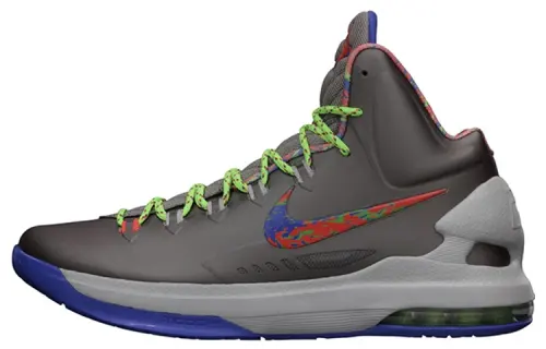 Nike KD 5 Splatter Slip Resistant Lightweight Non slip Lightweight High top Basketball Shoes Men's Gray