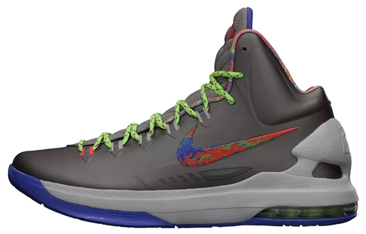 Nike KD 5 Splatter Slip Resistant Lightweight Non slip Lightweight High top Basketball Shoes Men's Gray