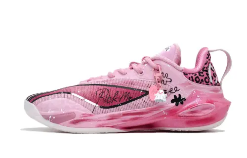 Li Ning Speed 11 Cushioning Slip Resistant Abrasion Resistant Low top Basketball Shoes Men's Pink