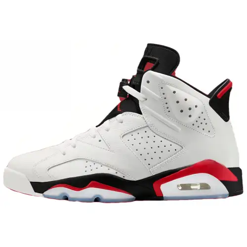 Jordan Air Jordan 6 Cushioning Slip Resistant Mid top Vintage Basketball Shoes Men's White