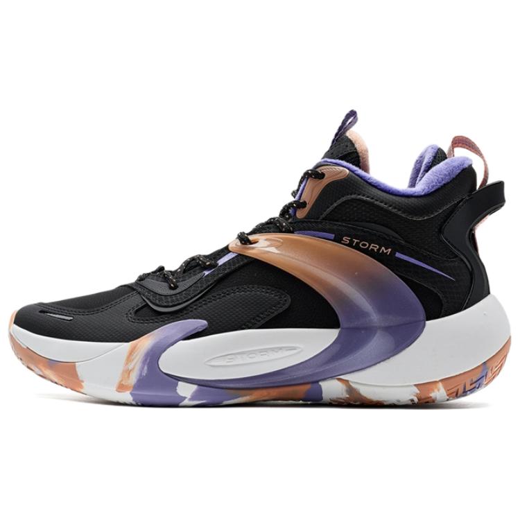XTEP Wind TD Fleece Lined Comfortable Slip Resistant Thermal Mid top Basketball Shoes Men’s Black Purple