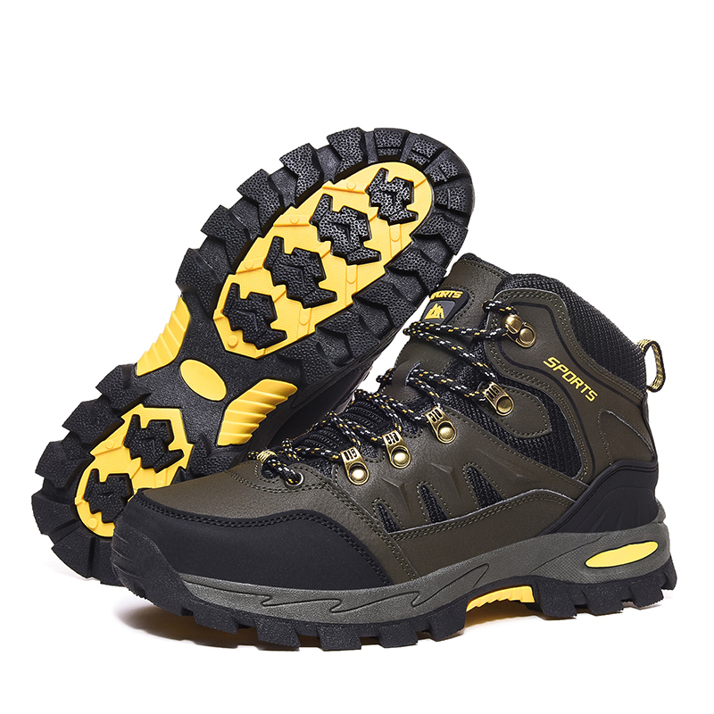 BIANSULONG Cushioning Abrasion Resistant Coverage High top Mountaineering Shoes Men’s Army Green