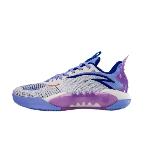 Anta Shock Wave 5 Cushioning, Wear Resistant Low top Basketball Shoes Men's Blue Purple