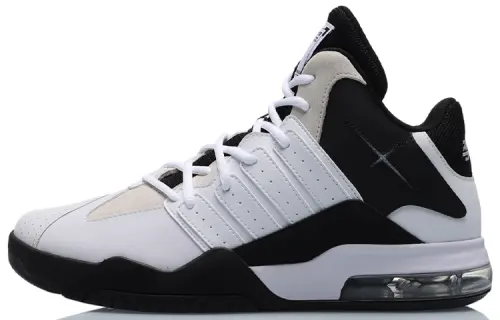 Li Ning Casual Non slip Lightweight Mid top Vintage Basketball Shoes Unisex Black White