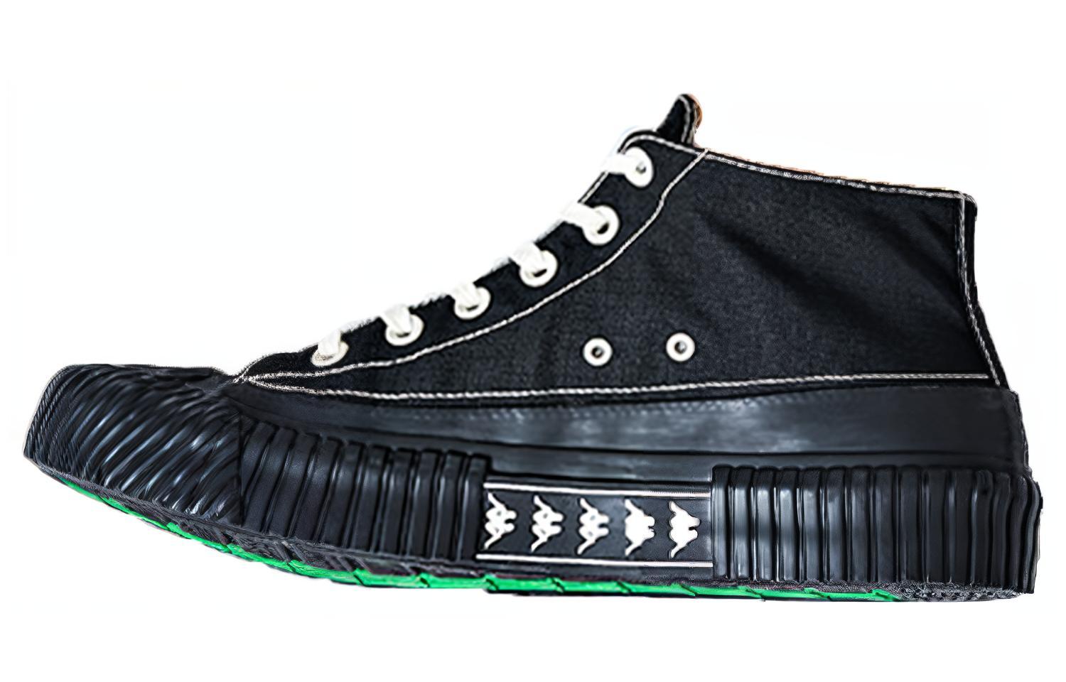 Kappa Fabric Coverage Slip Resistant Mid top Skateboard Shoes Men's Black