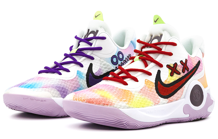 Nike KD Trey 5 IX Mid top Vintage Basketball Shoes Unisex White Purple