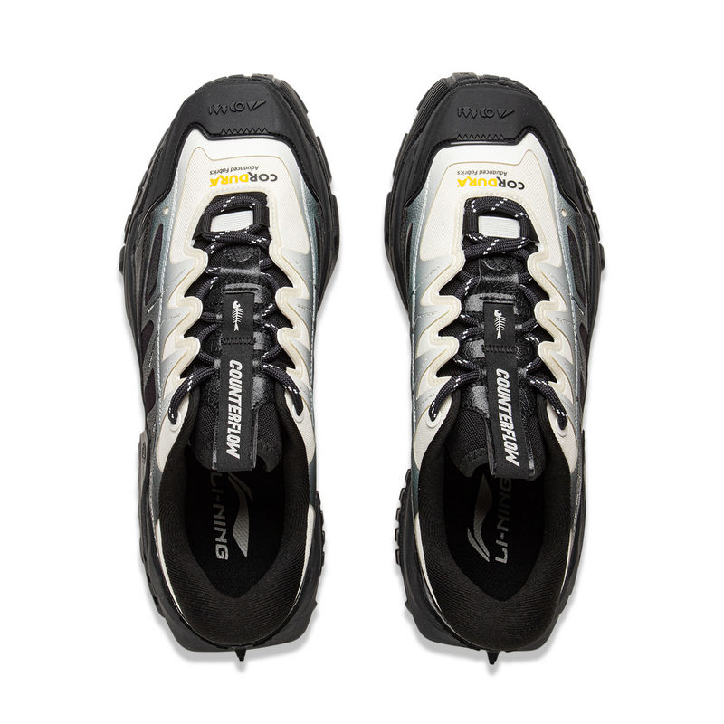 Li Ning Slip Resistant Abrasion Resistant Slip Resistant Abrasion Resistant Low top Hiking Shoes Men’s Black White