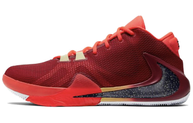 Nike Freak 1 Zoom Antetokounmpo \"All Bros Pt.2\" Brotherhood, versatile, practical, non-slip, lightweight, low-top, basketball shoes, men's, red, domestic version