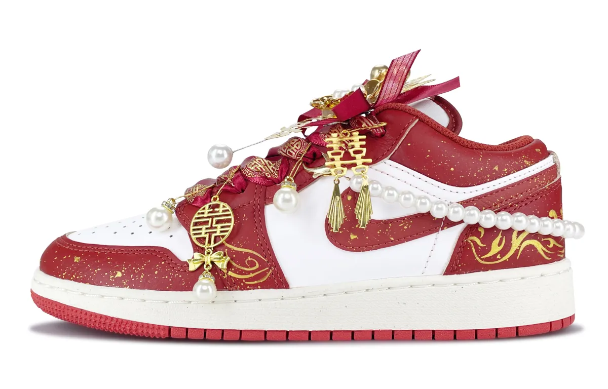 Jordan Air Jordan 1 Cyan Bird And Dragon And Phoenix Abrasion Resistant Low top Vintage Basketball Shoes Unisex