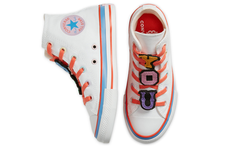 Женские кеды Converse Chuck Taylor All Star Hi (бело-оранжевые) — фото 4