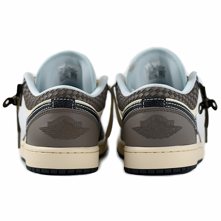 Jordan Air Jordan 1 Urban Slip Resistant Abrasion Resistant Low top Vintage Basketball Shoes Men’s Black Coffee Beige