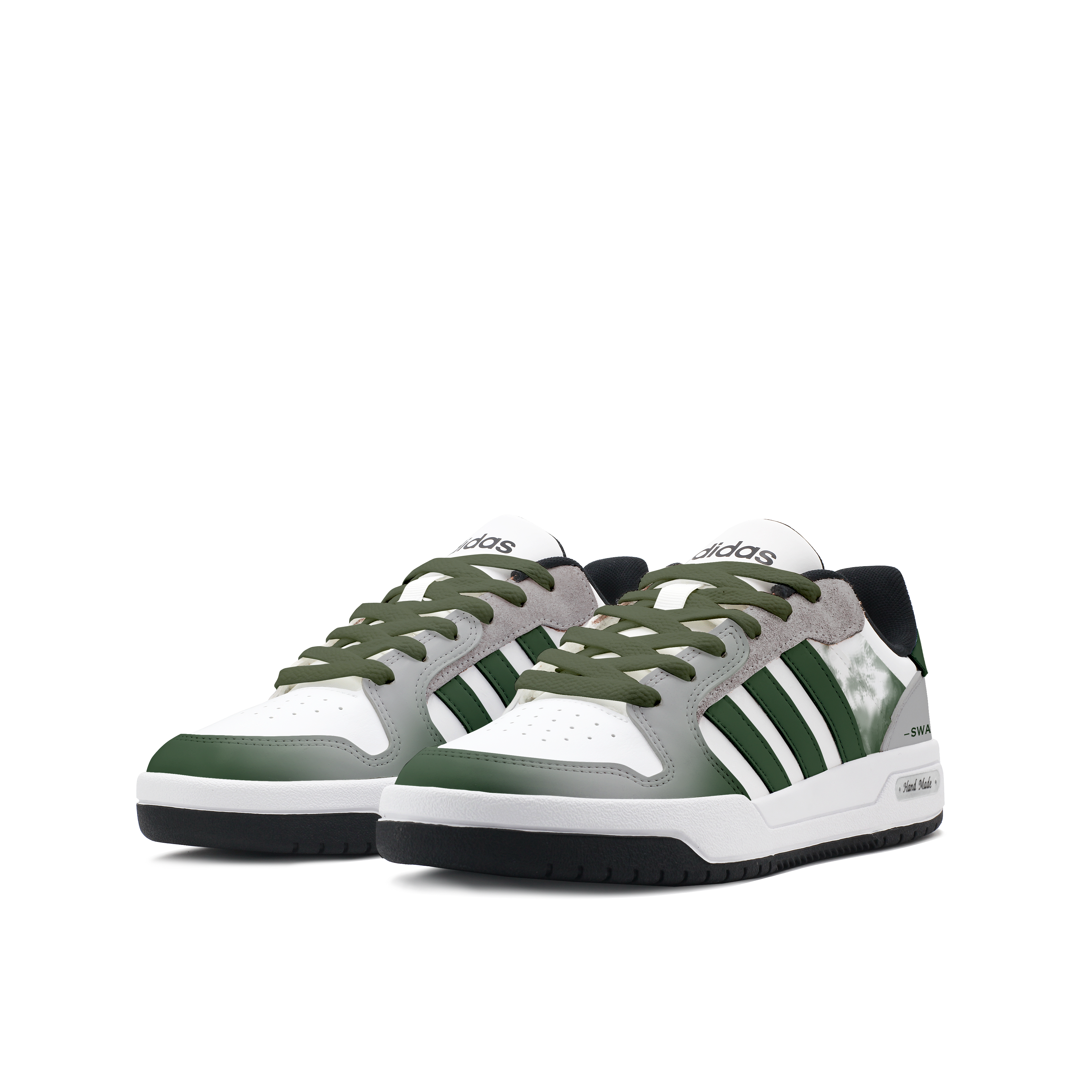 Adidas Neo Entrap Abrasion Resistant Low top Vintage Basketball Shoes Unisex Green Gray
