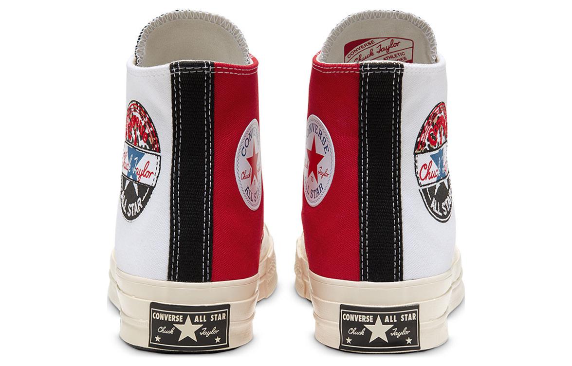Кеды Converse Chuck 70 hi (белый, красный) — 白红拼接 — фото 4