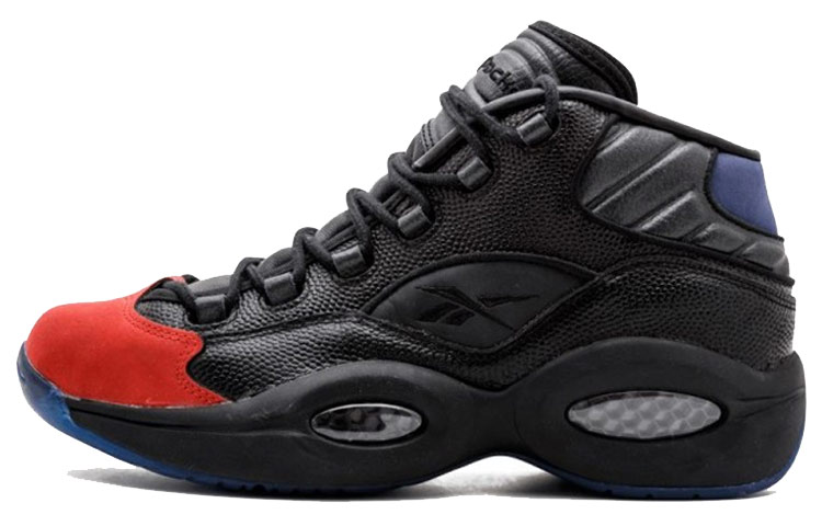 Reebok Question Packer Comfortable Round Toe Mid top Performance Basketball Shoes Men's Black