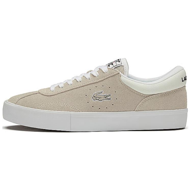 LACOSTE Cow Split Leather Low top Skateboard Shoes Men's Light Umber