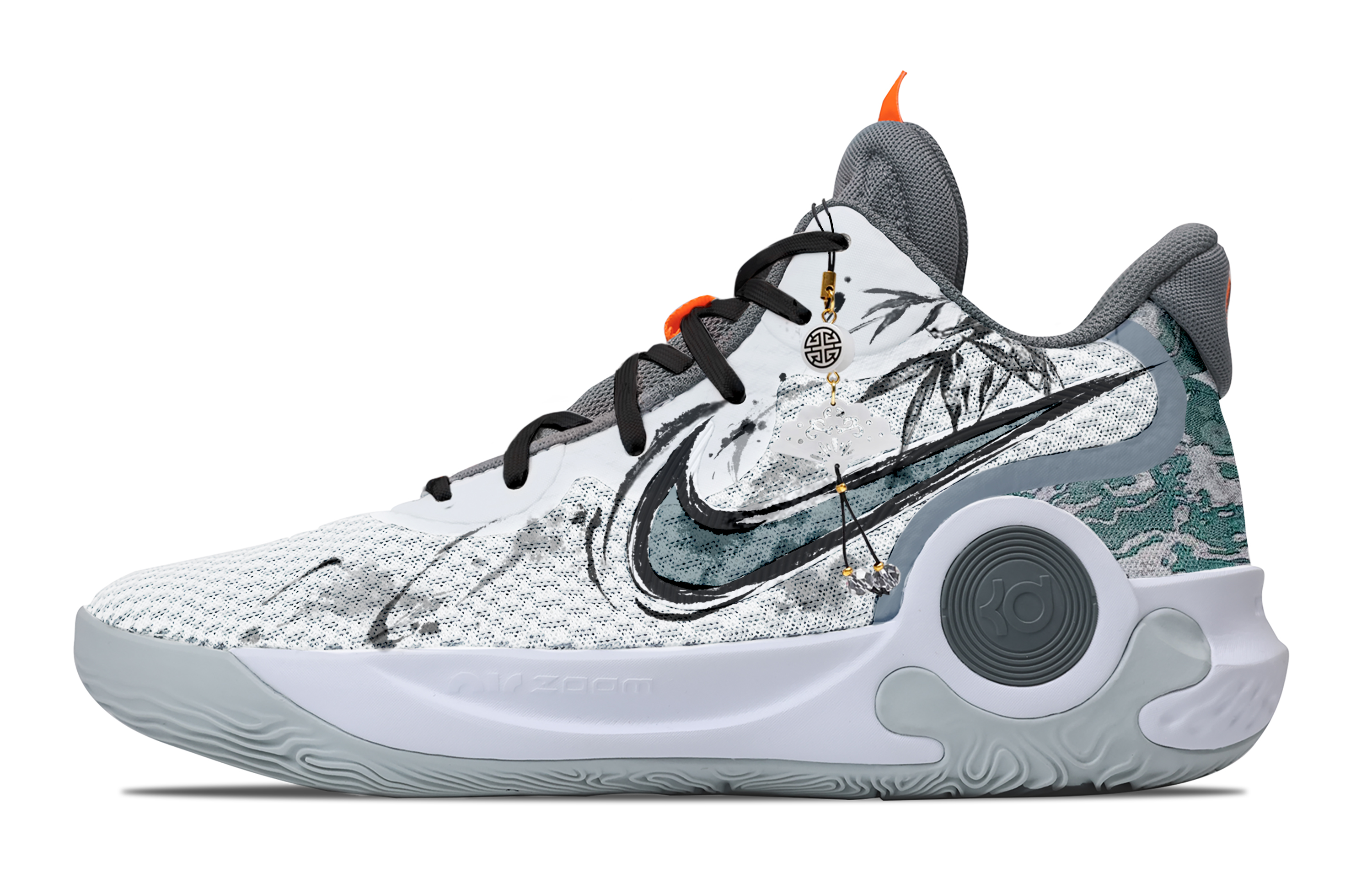 Nike KD Trey 5 IX Cushioning Abrasion Resistant Impact Resistant Super Light Mid top Basketball Shoes Unisex Light Gray