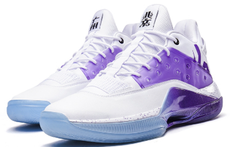 XTEP Levitation 4 Jeremy Lin All-Star Slip-Resistant Cushioning Lightweight Low-Top Basketball Shoes Men’s White Purple