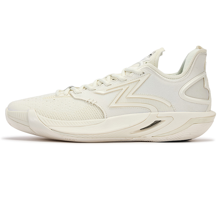 361° BIG3 6.0 Pro Abrasion Resistant Balance Anti Rollover Mid top Basketball Shoes Unisex White Black