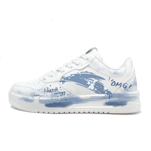 Anta Easy Abrasion Resistant Lightweight Wear resistant And Lightweight Low top Skateboard Shoes Unisex Blue White