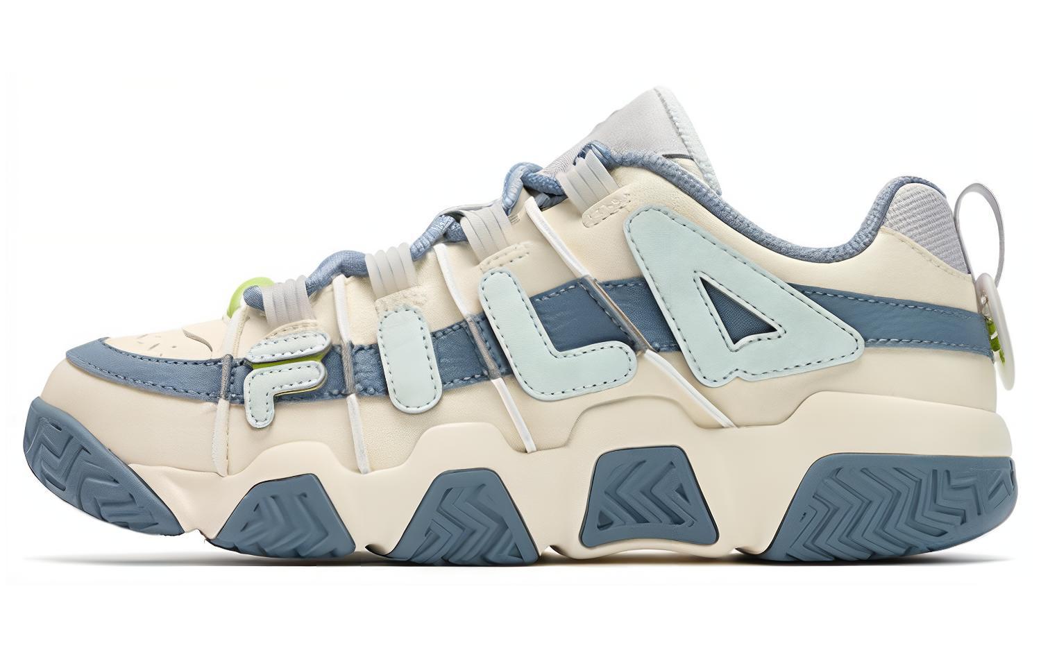 FILA FUSION BUSTER Puffy Shoes Low top Vintage Basketball Shoes Women's White Blue