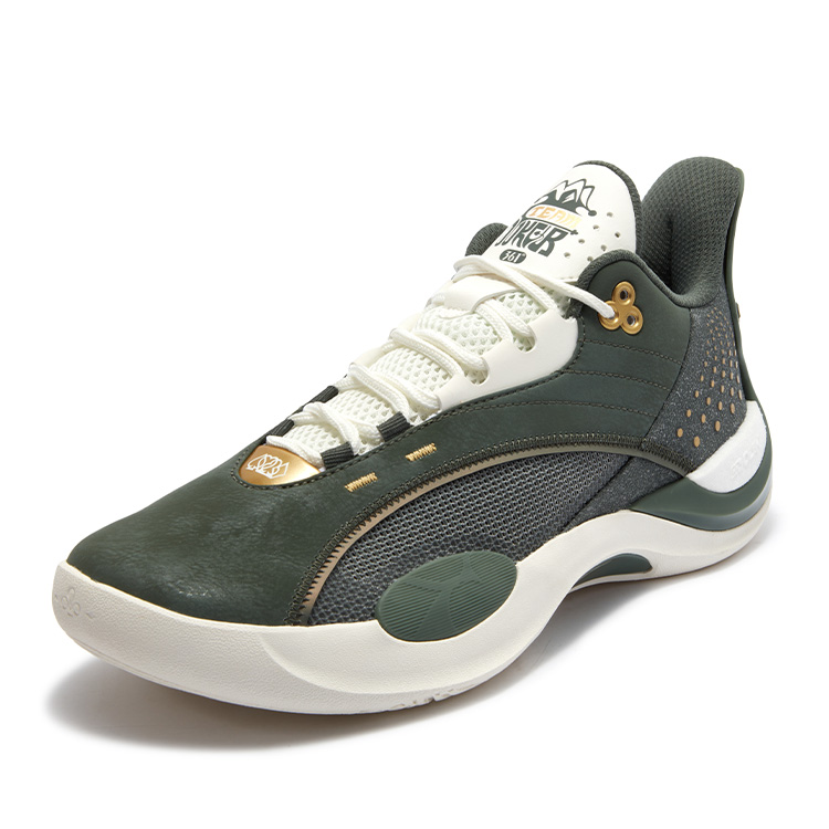 361° Cushioning Slip Resistant Abrasion Resistant Low top Basketball Shoes Men’s Green White